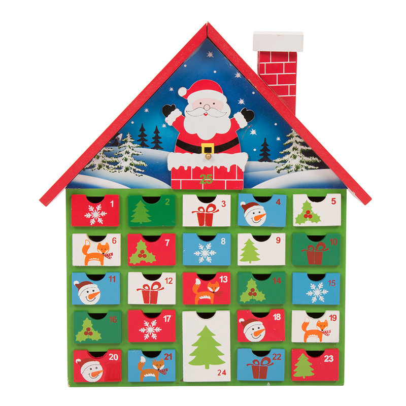 Calendrier de compte à rebours avec tiroir Wood House