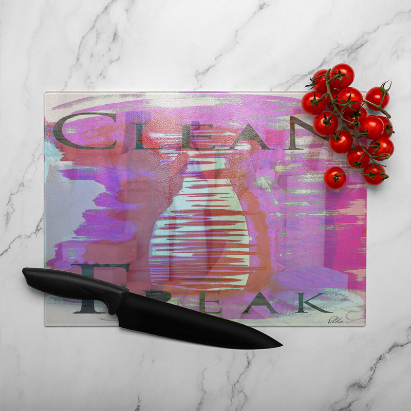 Clean Freak Glass Chopping Board, 40cm L x 28cm W