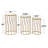 Etchison 3 Piece Gold Metal Accent Table with Mirrored Glass Top Set, 22", 25", 28"H