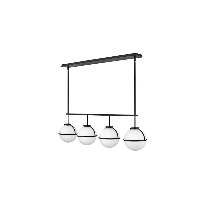 4-Light Chandelier, Noir