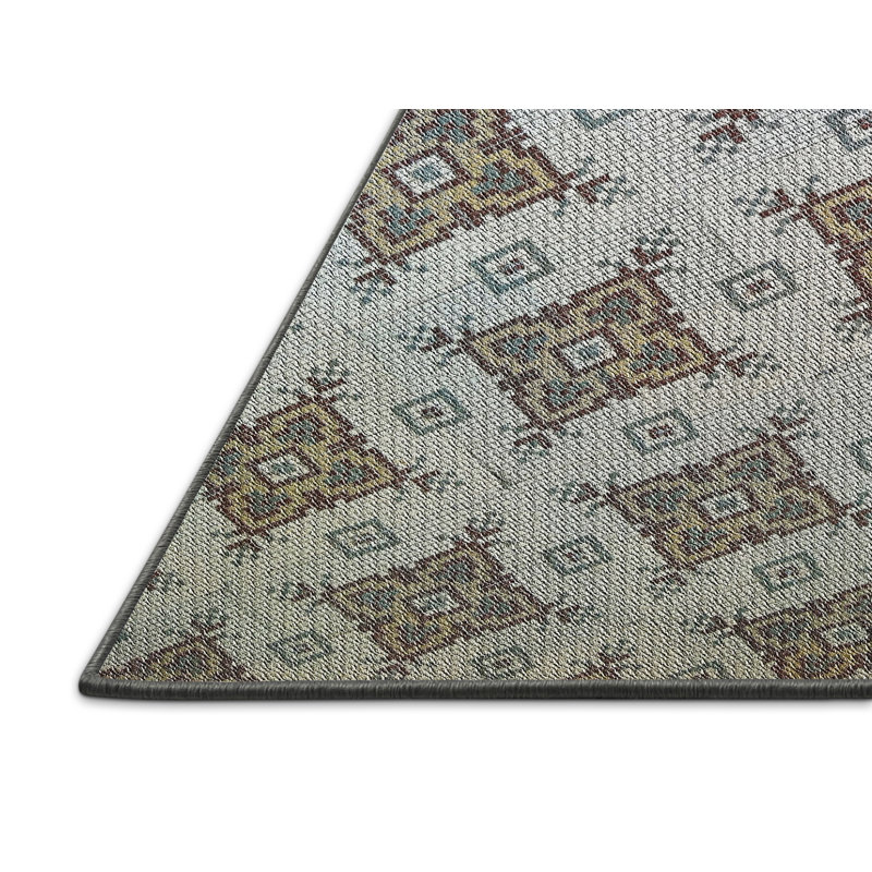 Tapis bleu / gris Ikat, Tapis de couloir 2 pi x 5 pi
