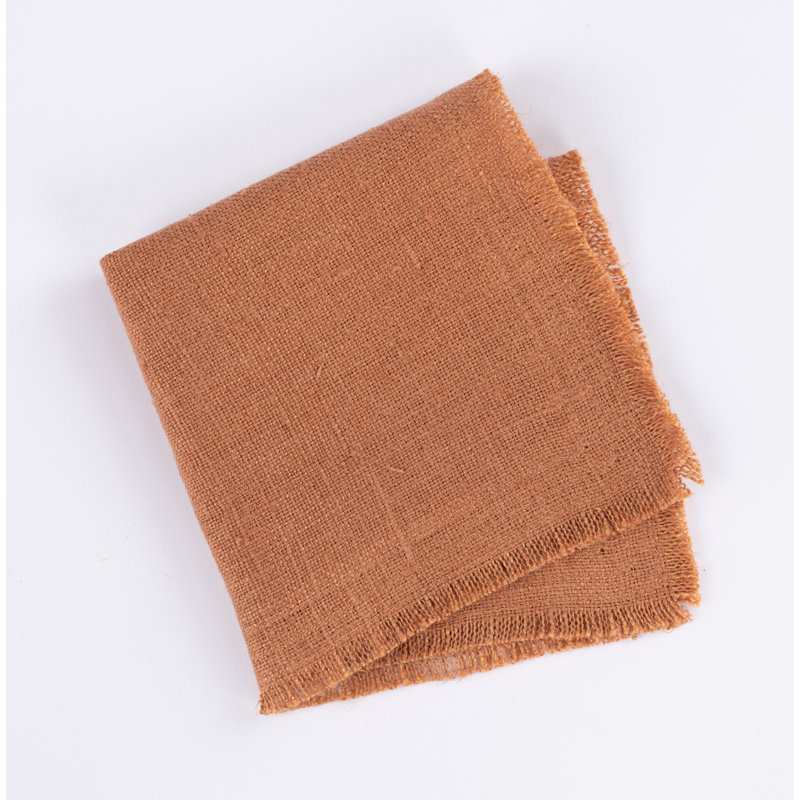 RAPHAEL LINEN COCKTAIL NAPKIN SET (Set of 4), Ochre
