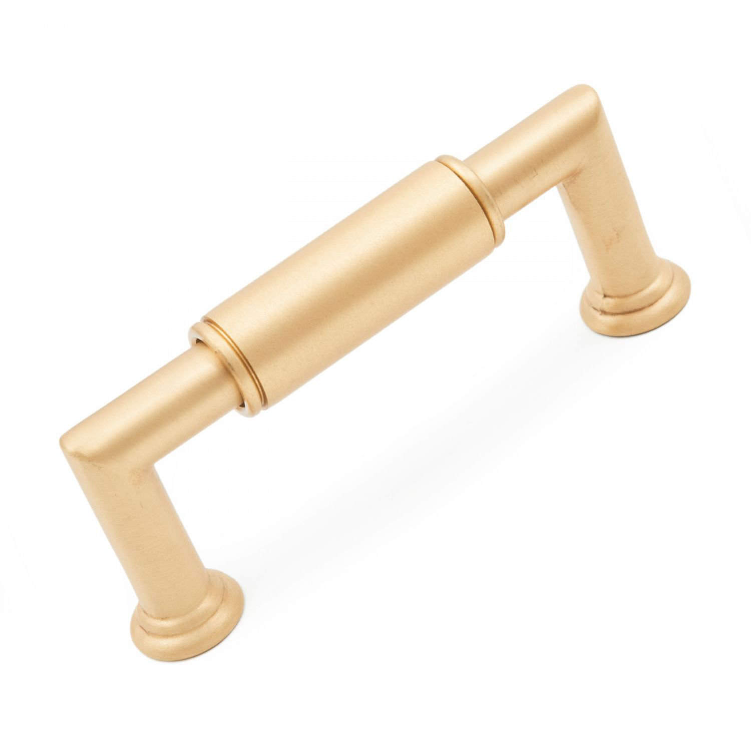 Cylinder 3" Bar Cabinet Pull, Satin Brass
