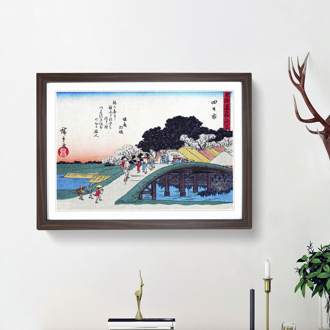 Yokkaichi Bridge by Utagawa Hiroshige - Picture Frame Art Print