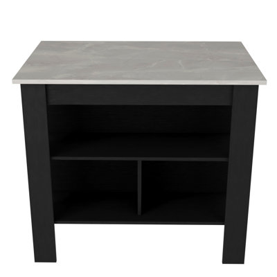 Brooklyn  Kitchen Island, Three Concealed Shelves