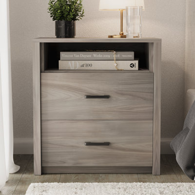 23” 2 Drawer Nightstand with Finished Back