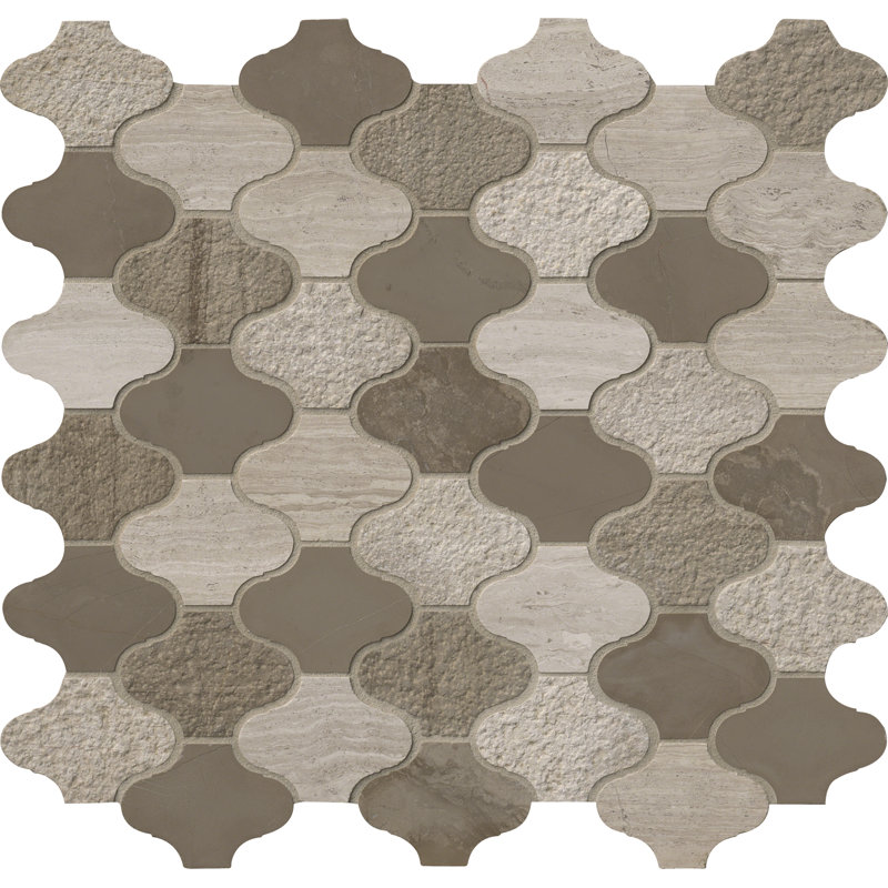 Canyon Gale Lantern 12 in. x 12 in. Marble Mosaic Floor and Wall Tile