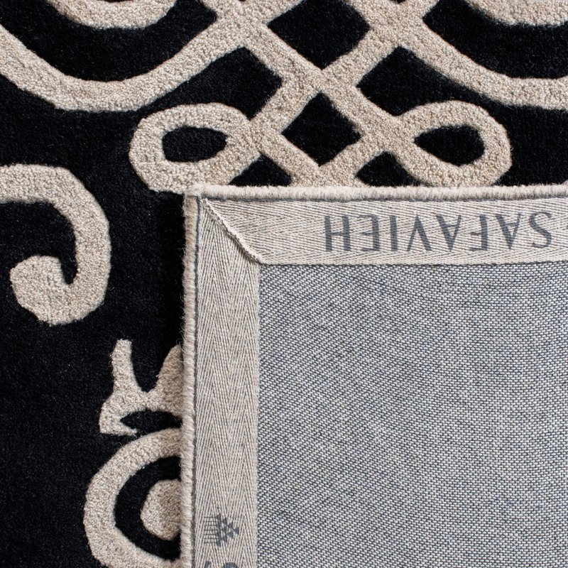 Tapis noir en laine touffeté à la main Westmanland, Rectangle 6 pi x 9 pi