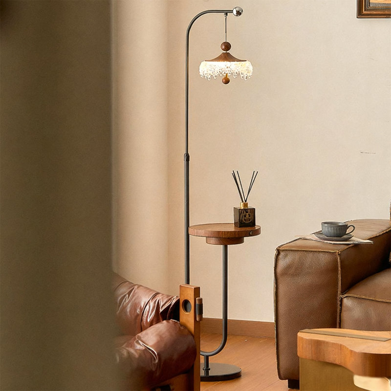 Étagère de rangement avec table d'appoint intégrée, lumière ambiante pour la chambre à coucher