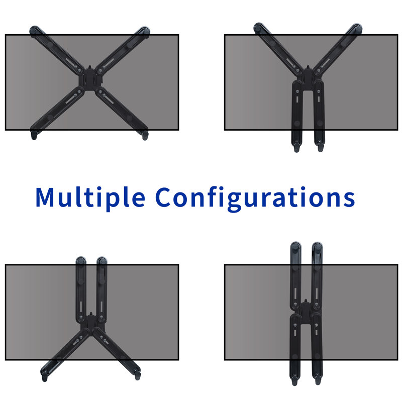 Black Dual Monitor Desk Mount with VESA Adapter Brackets