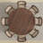 60" Brown Solid Wood and Rattan Cross Leg Base Round Top Dining Table-1235879326-1235879322