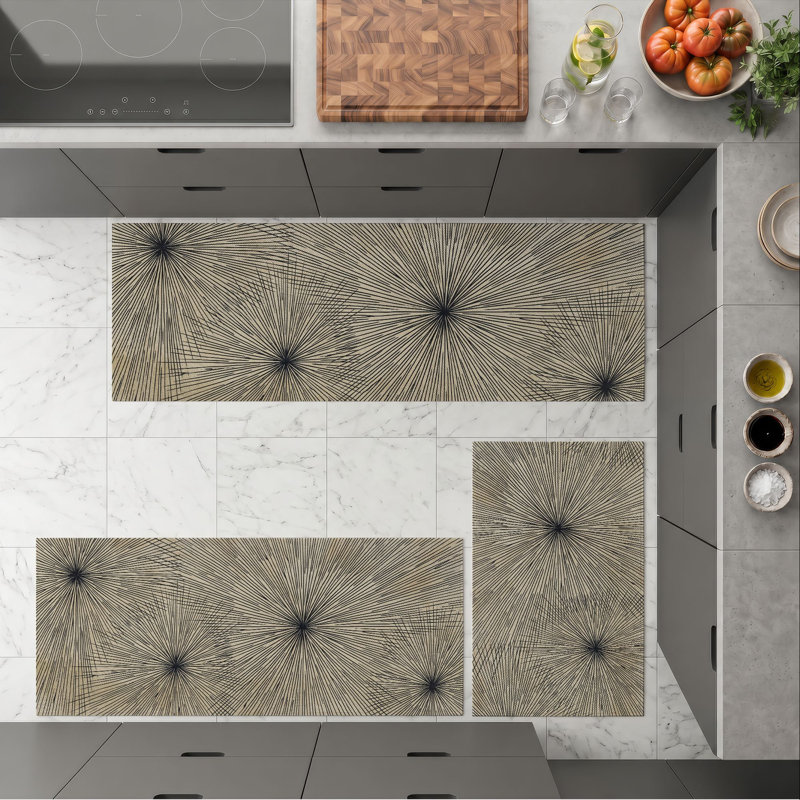 Tapis de cuisine lavables antidérapants Starburst