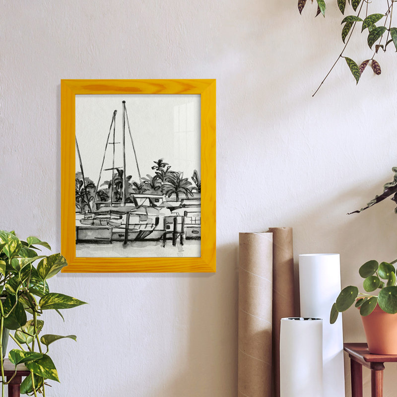 Turaco Neutral Tropics IV, encadré sur papier, H 11 po x l 9 po x P 1 po, Jaune