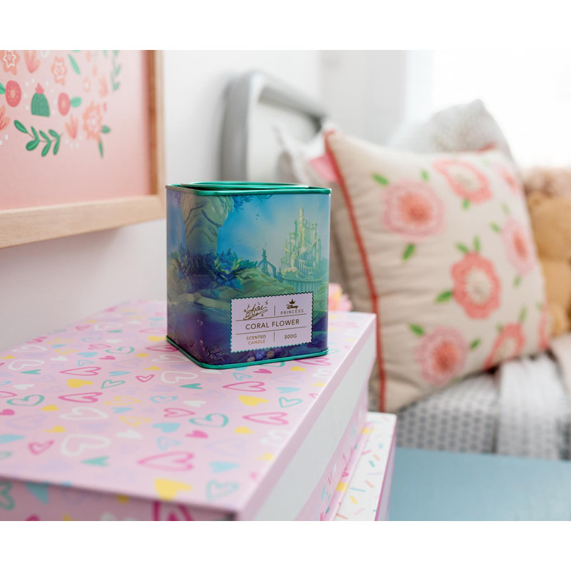 Coral Flower Scented Designer Candle with Metal Holder