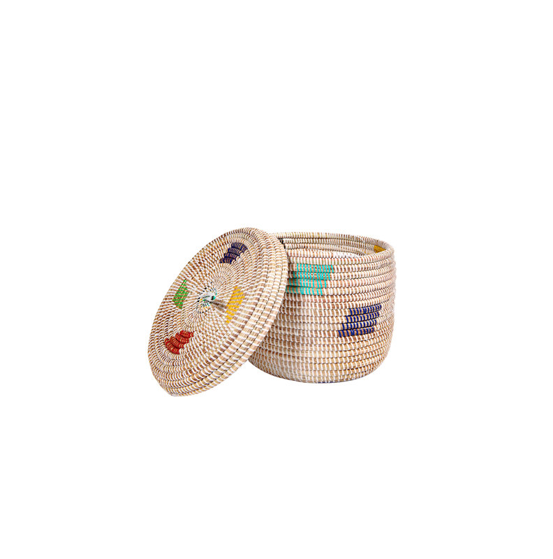 Panier de confettis en ruppie maritime, Blanc