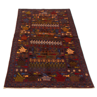 One-of-a-Kind 3'7" X 6'9" New Age Wool Area Rug in
