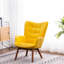 Chaise en velours jaune avec siège d'appoint chic-1554611518