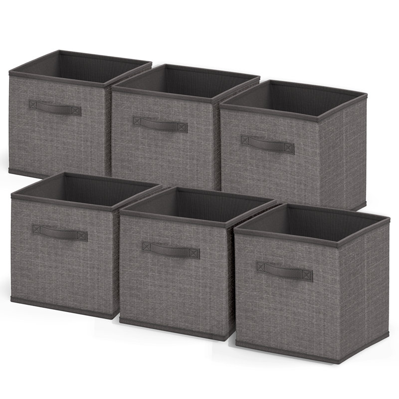 Ensemble de bacs de rangement, gris, 6