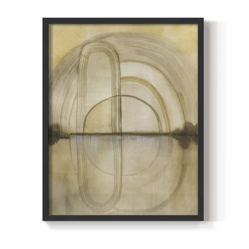«Soft Golden Reflections II», reproduction encadrée - bois massif, H 11 po x l 9 po, Cadre noir