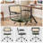 Ayris Mid-Century Modern Faux Leather Adjustable Swivel Task Chair with Rattan Back Wood Arms and Chrome Casters Base-923262778