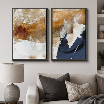«Abstract Paint Effect Blue Graffiti Stroke», reproduction d'art sur toile 2 pièces