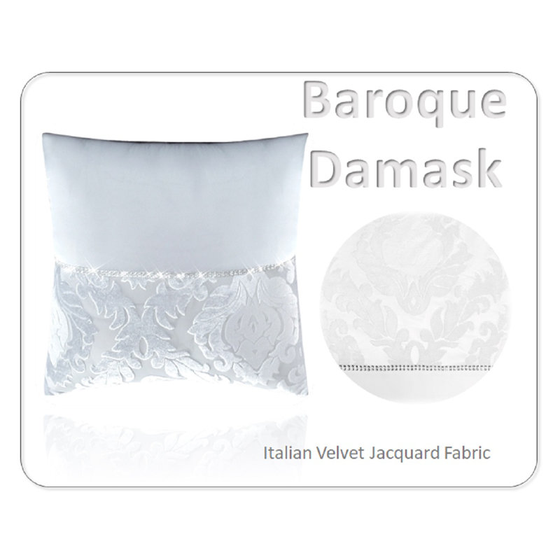 Adonica Damask Square Cushion Cover, White