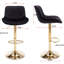 Ensemble de 2 tabourets de bar réglables en hauteur avec repose-pieds et repose-pieds chromés, conception simple et élégante-78495057-78495059