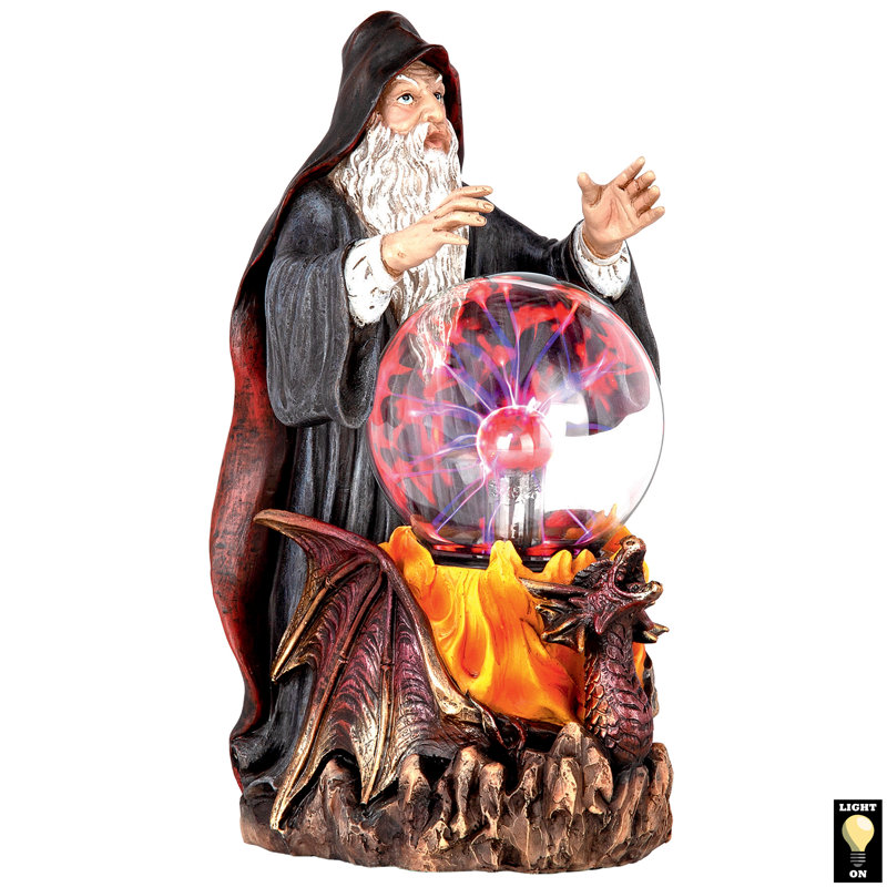 Wizard with LED Crystal Ball Figurine