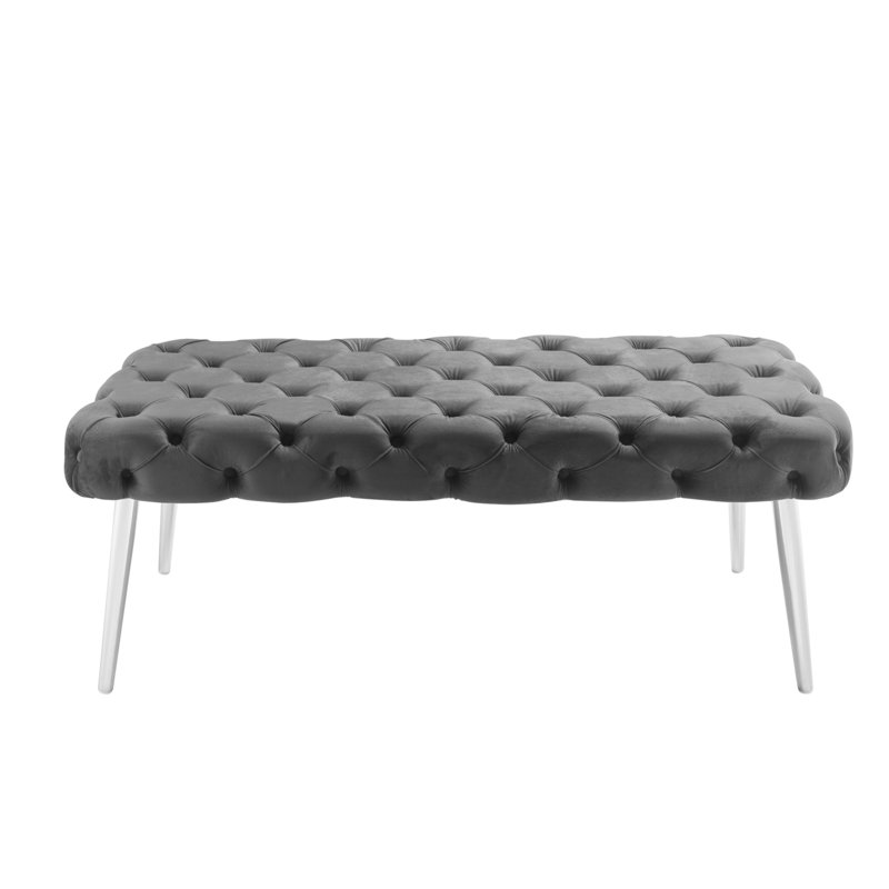 Banc rembourré Triniyah Upholstery, Gris, Argent