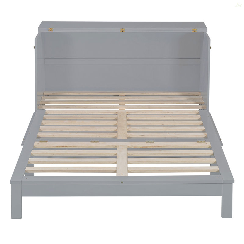 Grand lit escamotable avec grands tiroirs, Gris