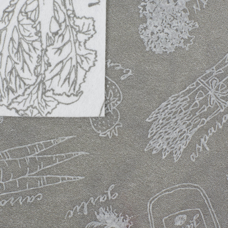Addyline Market Print Fridge Liner, Grey