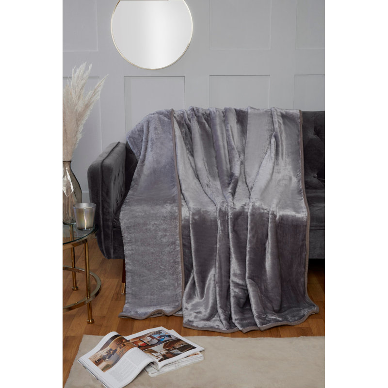 Ajda Standard Throw Blanket, Silver, 79cm W x 94cm L
