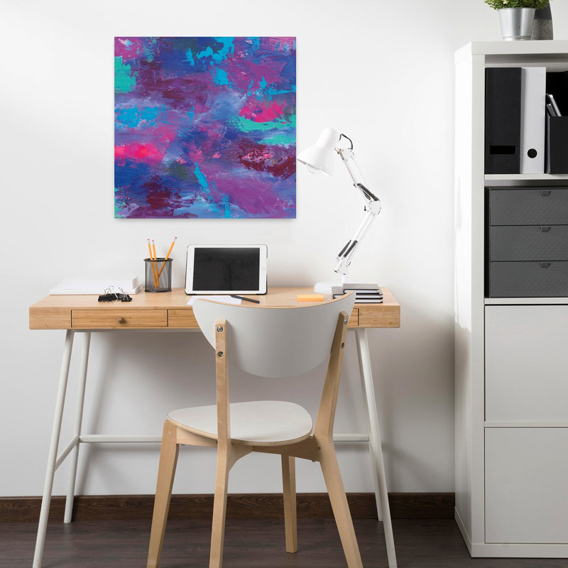 Délice contemporain avec art abstrait bleu, H 18 po x l 18 po