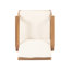 De 2 fauteuils club d'extérieur en bois avec coussins beiges - aspect exotique, eau, conception à lattes ouvertes, l 26,47 po x P 31,23 po, structure solide brune, sièges, capacité de 300 lb,