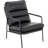 Modern Accent Chair Classic Small Leather Accent Chair with Durable Metal Frame Armchair Backrest and Seat Cushion Sofa Chairs for Living Room Bedroom （Black）-17920719