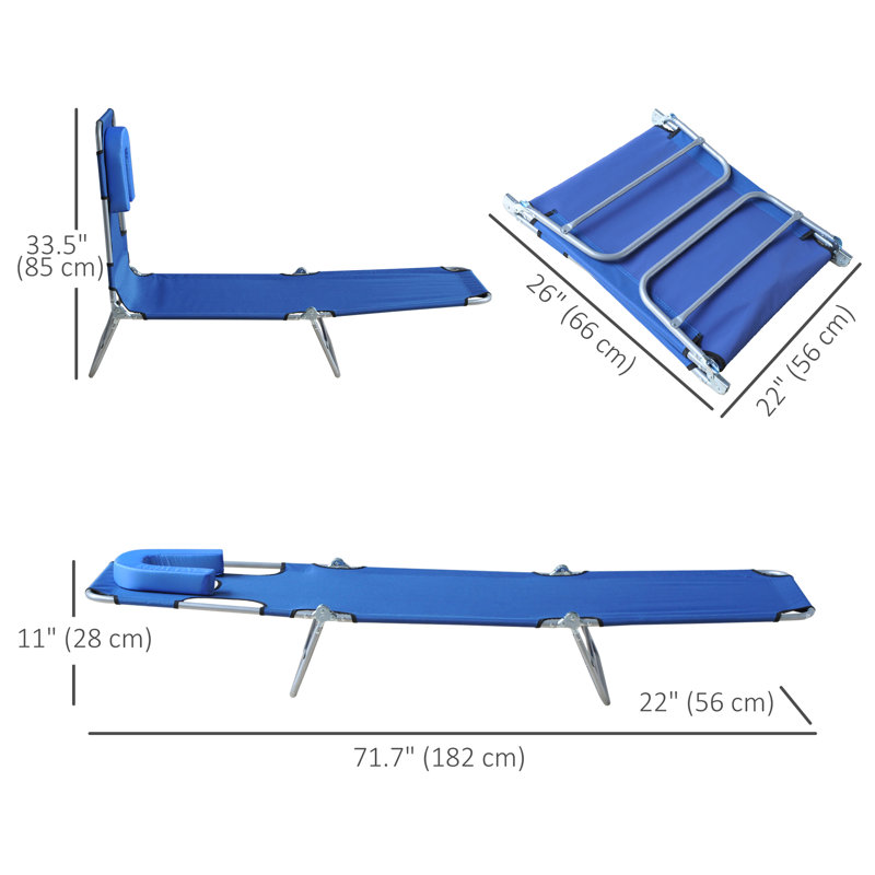 Chaise longue inclinable Himes, Bleu