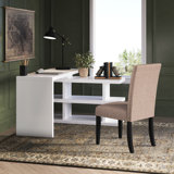 Madruga Contemporary Reversible L-Shaped Desk w/ 180 Degree Rotation