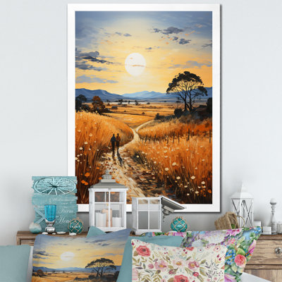 " Vangogh Harvest Time In The Wheat Fields III " by Vincent Van Gogh Painting Print