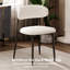 Ensemble de 2 chaises d'appoint Modern Farmhouse avec revêtement en tissu beige doux, structure en métal, format compact 21 x 22 x 33 pour la salle à manger