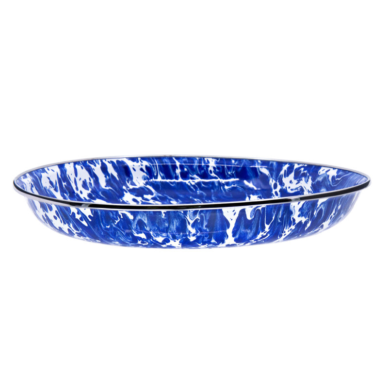 Swirl Enamelware Pasta Plate, Cobalt Swirl