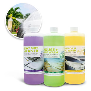 Sun Joe 3 Pack Pressure Washer Concentrate Formula, Biodegradable Detergent Trio