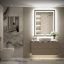 Miroir de salle de bain à DEL avec lumières, miroir de salle de bain éclairé à l'avant et à l'arrière avec anti-buée, miroirs muraux éclairés, température de 3 couleurs, à intensité variable-268698506-268698504