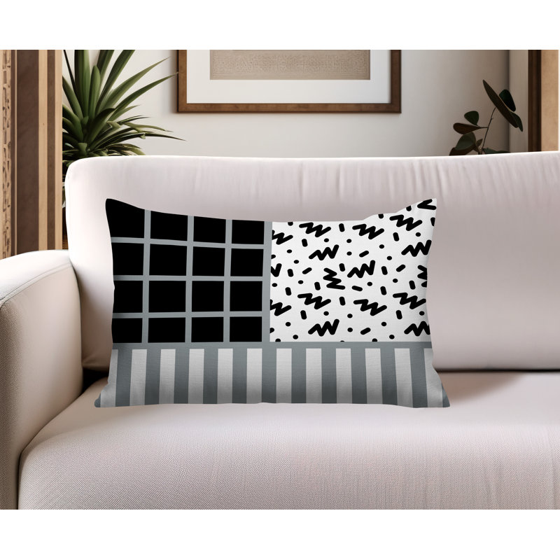 Oreiller rectangulaire réversible intérieur / extérieur Froza, Gris, Rectangulaire H 14 po x l 20 po