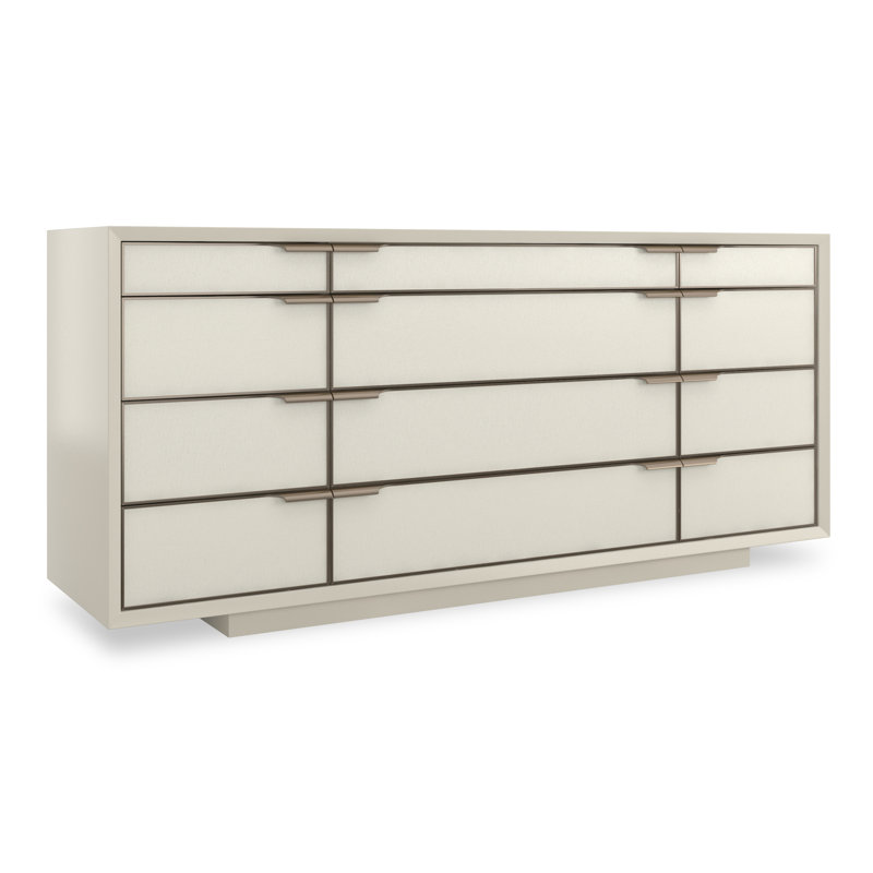 Wrap 12 - Drawer Dresser, Almond Milk/Champagne Gold