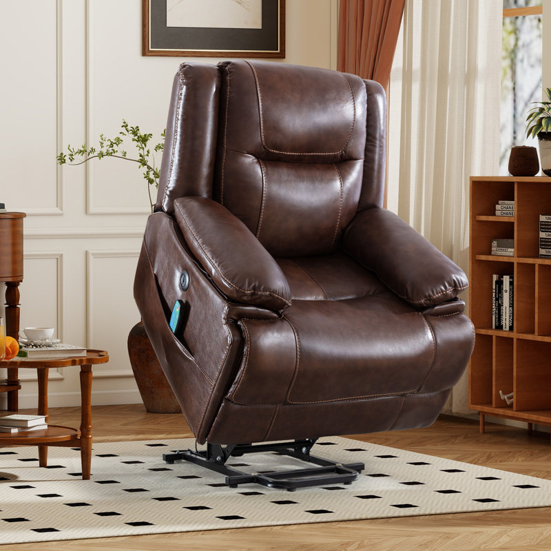 Fauteuil inclinable électrique l 37,8 po, Brun
