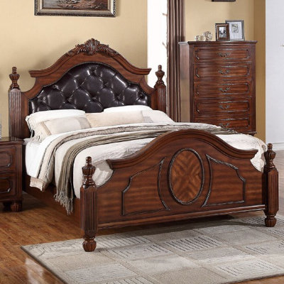 Dunton Vegan Leather Open-Frame Bed