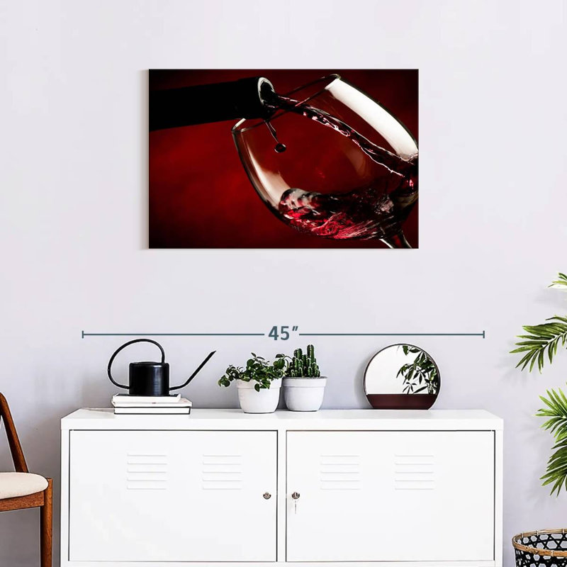 Wine Glass Canvas Print, 20" H x 30" W x 1.25" D