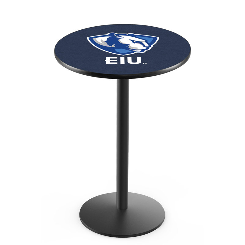 Round Metal Base Dining Table, Black Wrinkle, Eastern Illinois University