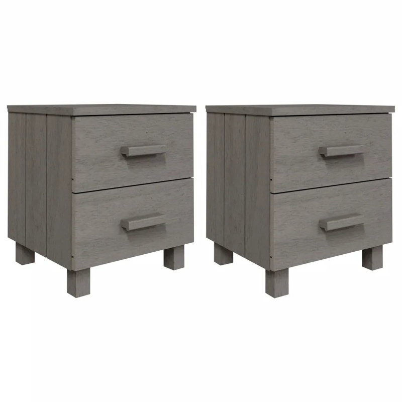 Gwendy 40cm W Bedside Table, Light Grey