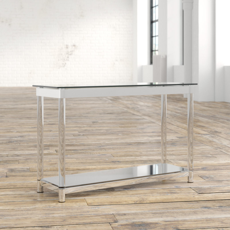 Caira 48'' Glass Top Console Table